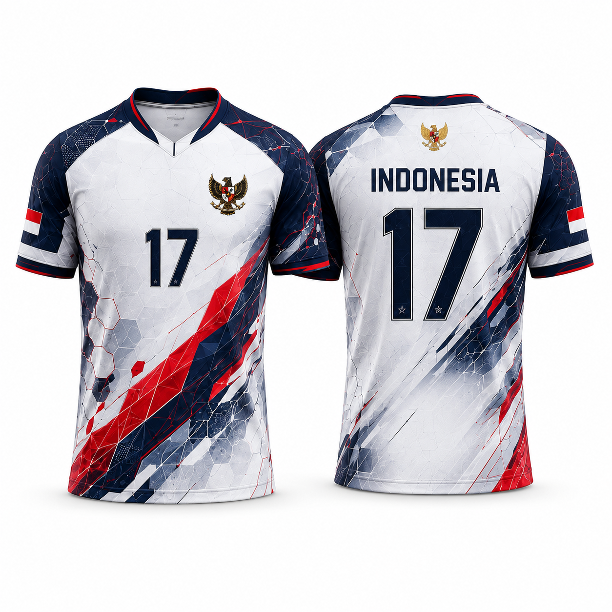 Unity Tech White, jersey Agustusan tampak depan dan belakang