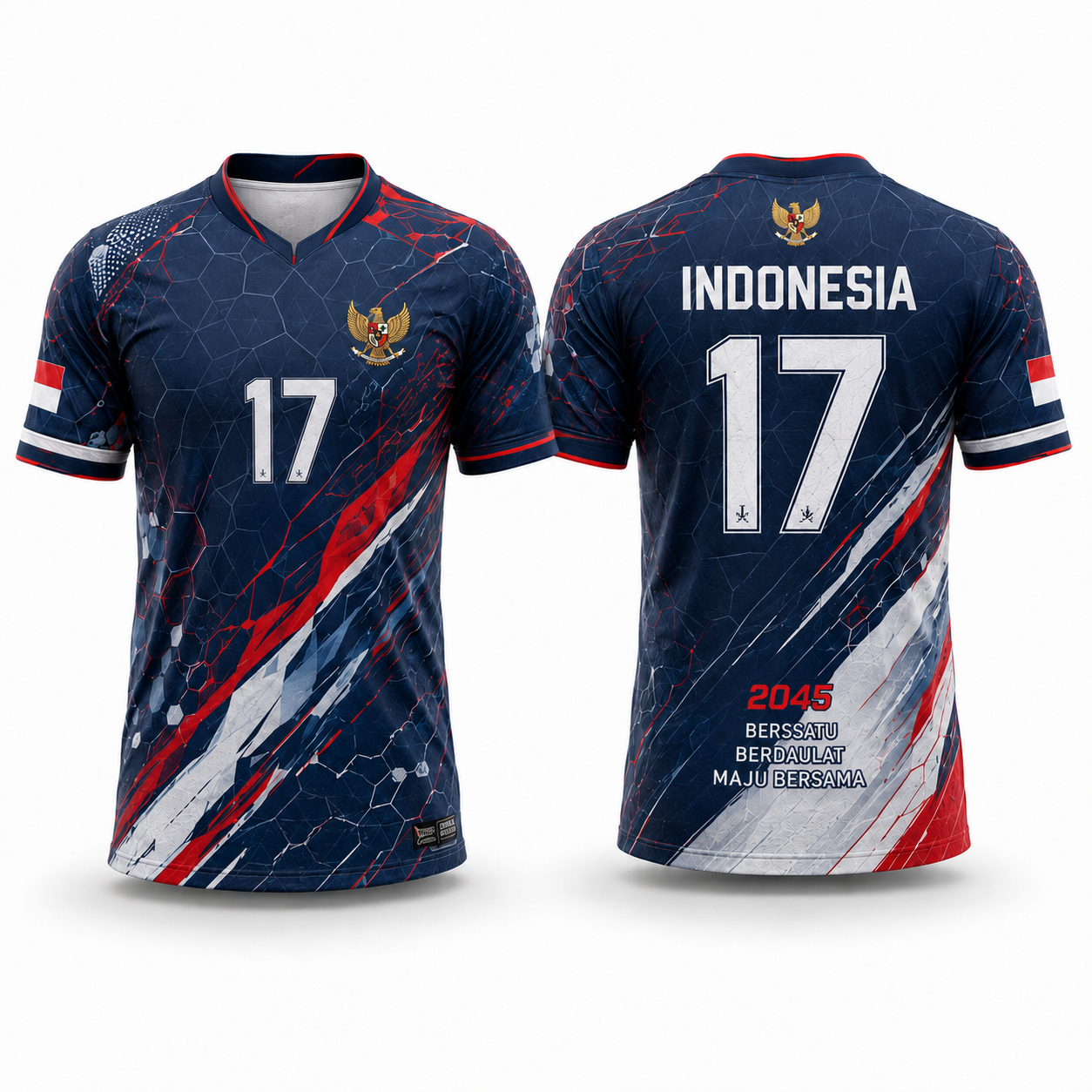 Nusantara Navy, jersey Agustusan tampak depan dan belakang